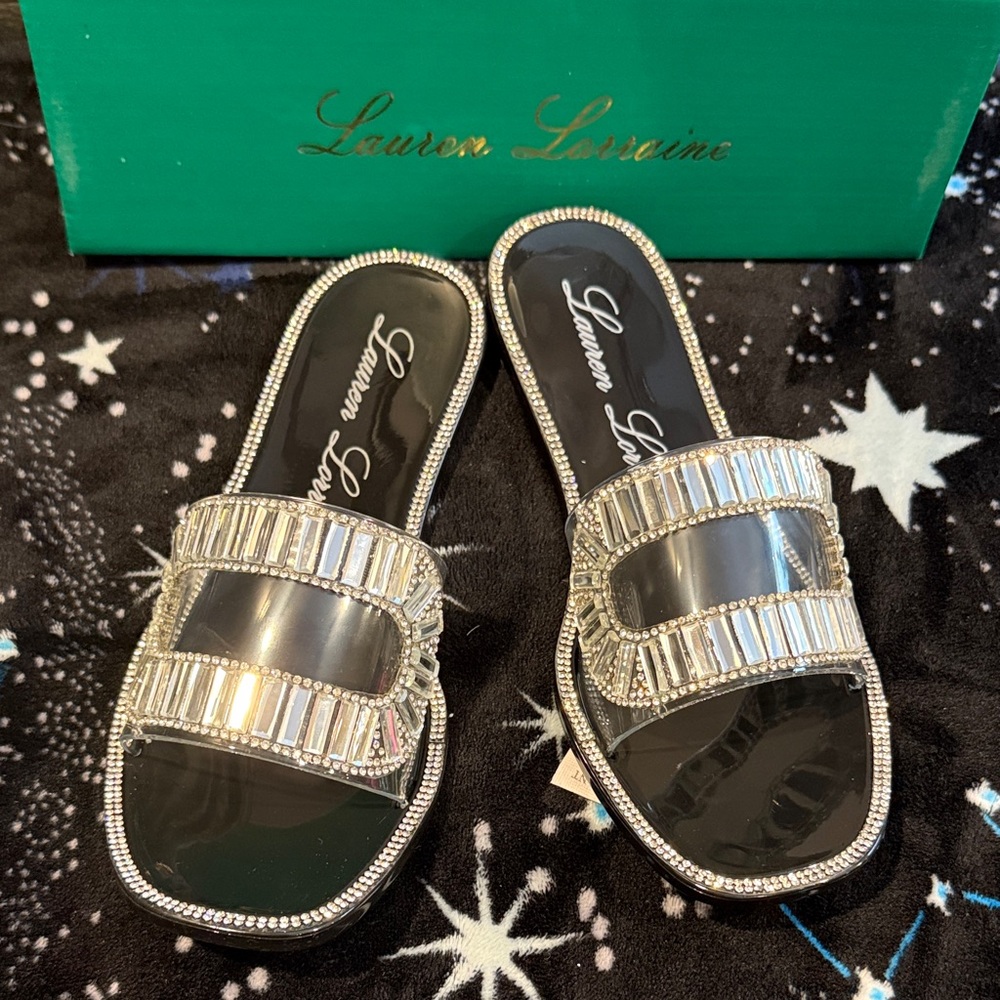 Lauren Lorraine Women's Glittering Silver Sandals